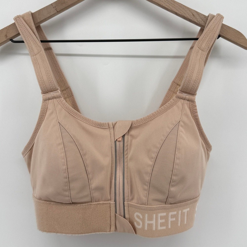 Shefit Ultimate Sports Bra Sandstorm Nude Women M High Impact Front Close Bra